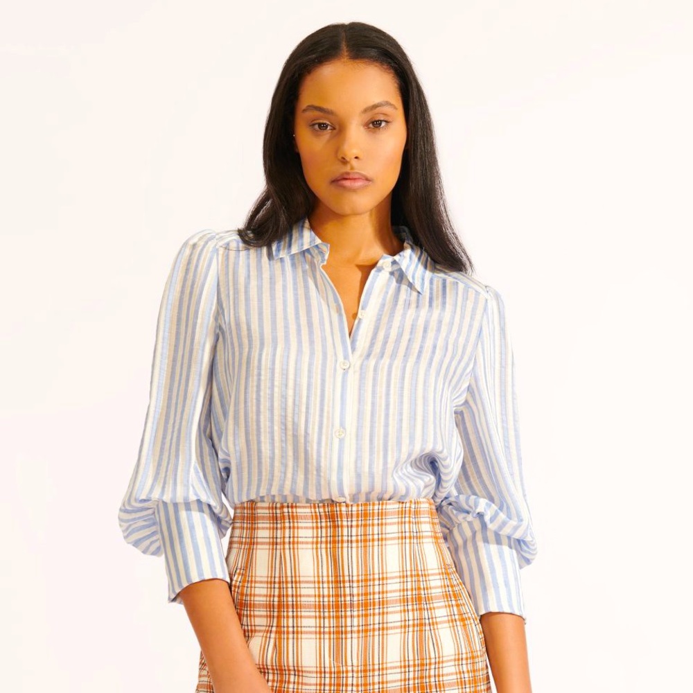 NWT - Lined and Silk striped button down